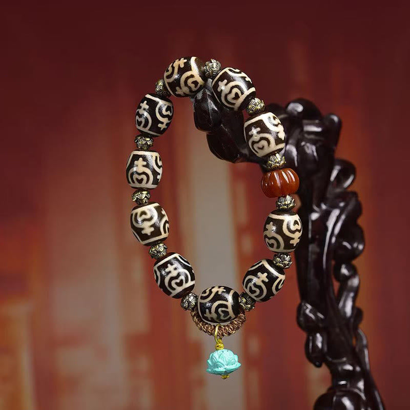 Buddha Stones Tibetan Lightning Treasure Vase Dzi Bead The Lord of the Corpse Forest Power Bracelet - image 10