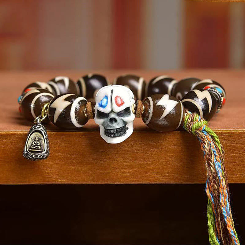 Buddha Stones Tibetan Lightning Treasure Vase Dzi Bead The Lord of the Corpse Forest Power Bracelet - image 2