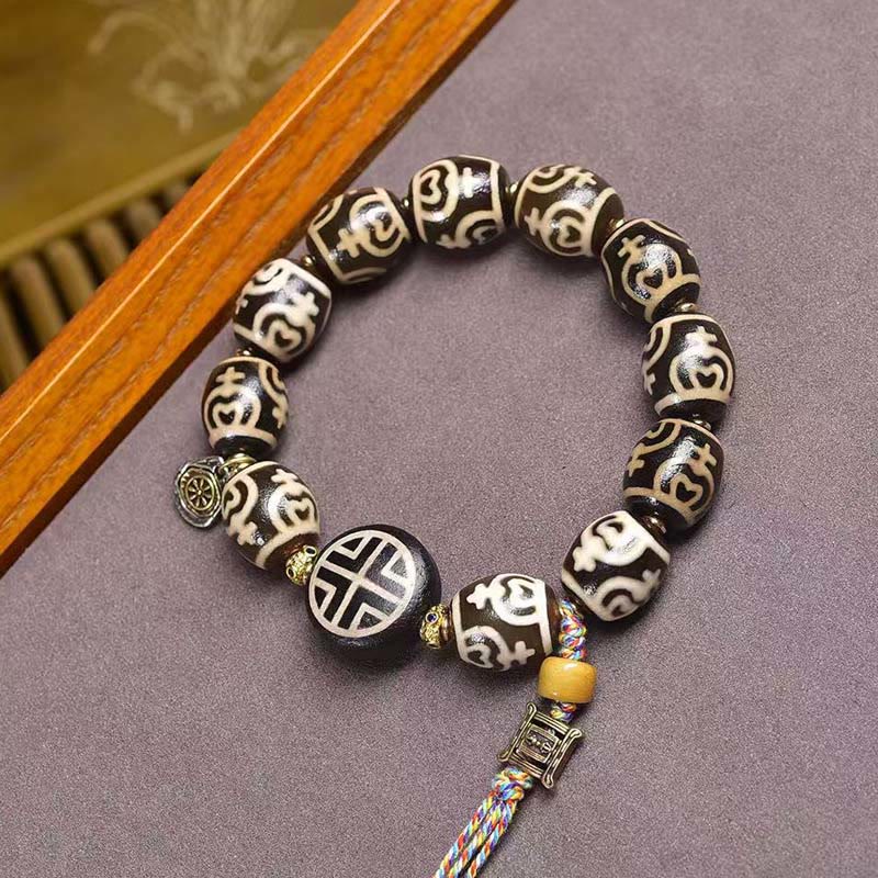 Buddha Stones Tibetan Lightning Treasure Vase Dzi Bead The Lord of the Corpse Forest Power Bracelet - image 6