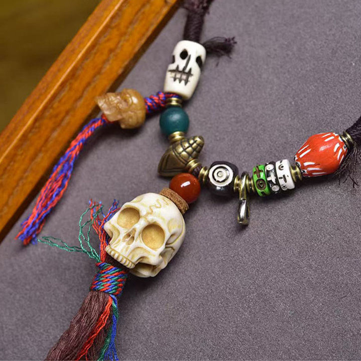 Buddha Stones Tibetan Skull The Lord Of The Corpse Forest Keep Away Evil Spirits Necklace Pendant - image 1