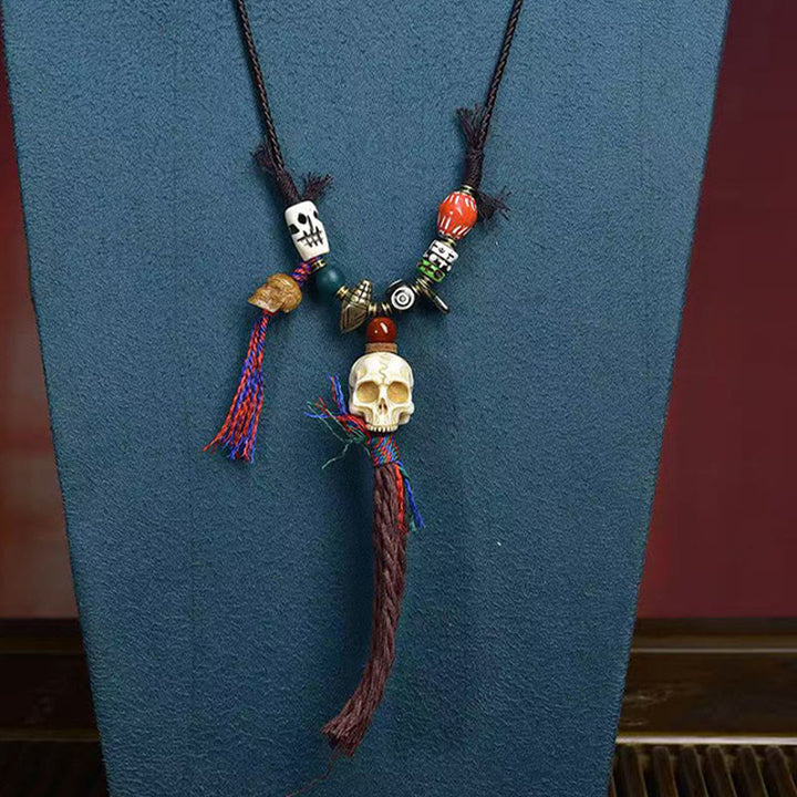 Buddha Stones Tibetan Skull The Lord Of The Corpse Forest Keep Away Evil Spirits Necklace Pendant - image 2