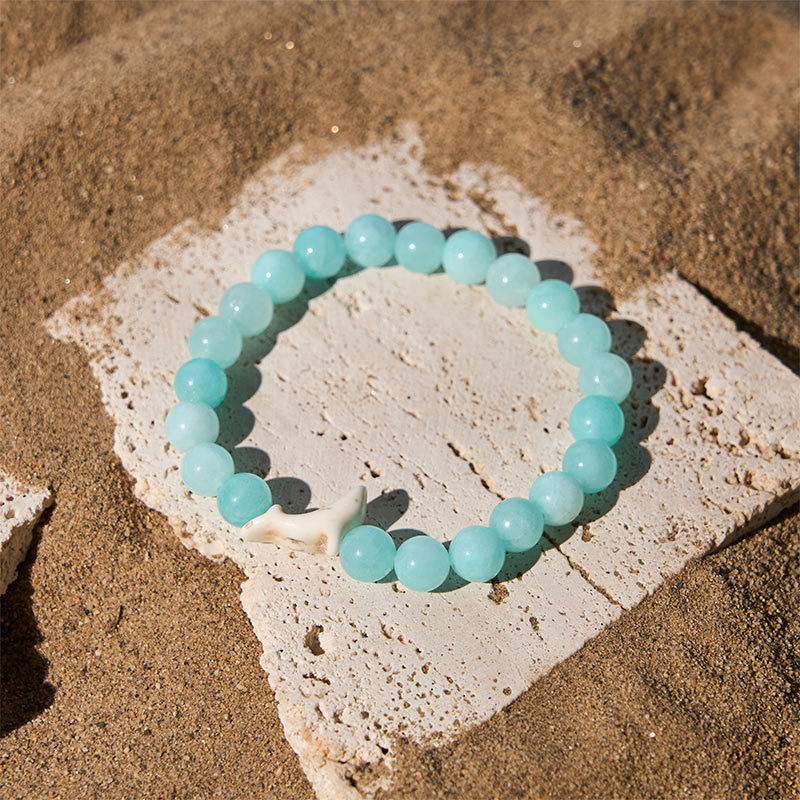 Buddha Stones Natural Stone Dolphin Crackle Agate Tourmaline Courage Bracelet - image 12