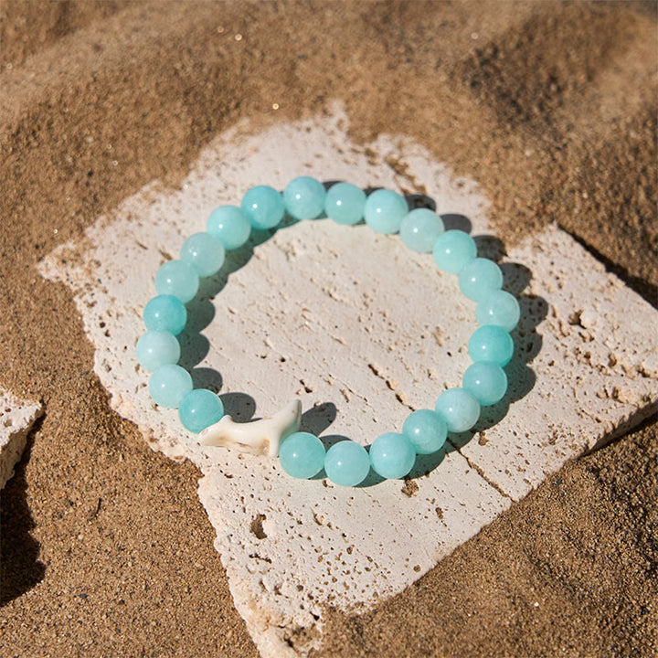 Buddha Stones Natural Stone Dolphin Crackle Agate Tourmaline Courage Bracelet - image 12