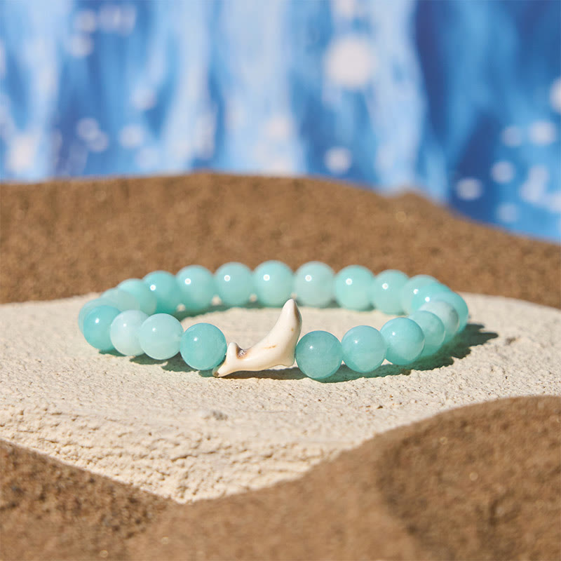 Buddha Stones Natural Stone Dolphin Crackle Agate Tourmaline Courage Bracelet - Blue Tourmaline(Wrist Circumference: 15-18cm) - image 10