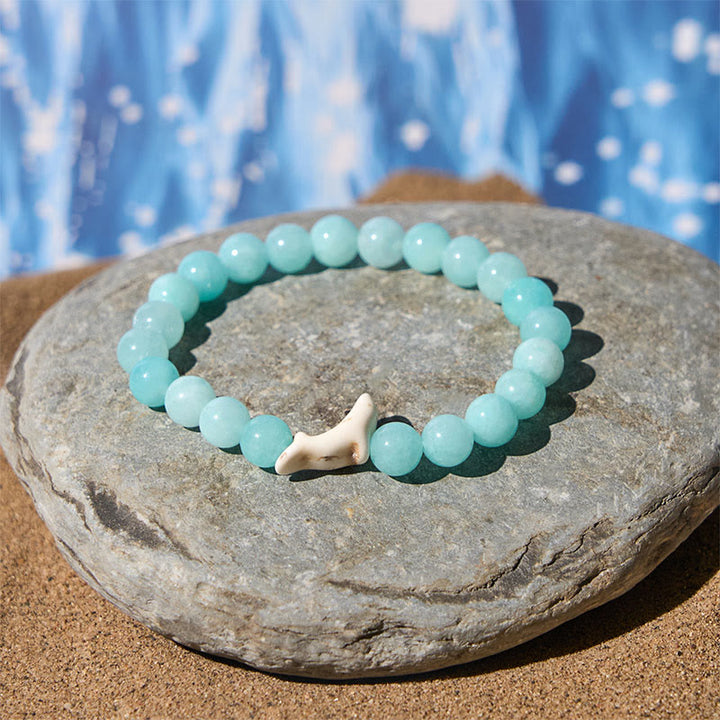 Buddha Stones Natural Stone Dolphin Crackle Agate Tourmaline Courage Bracelet - image 11