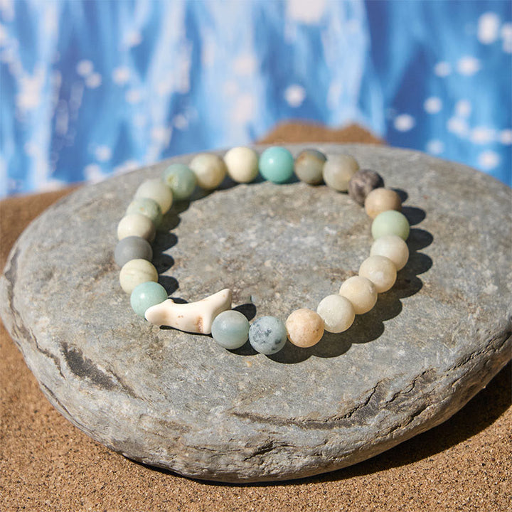 Buddha Stones Natural Stone Dolphin Crackle Agate Tourmaline Courage Bracelet - image 15