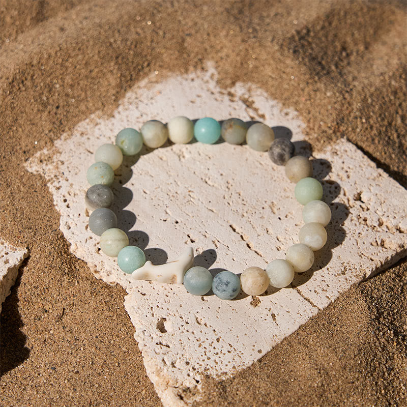 Buddha Stones Natural Stone Dolphin Crackle Agate Tourmaline Courage Bracelet - image 16