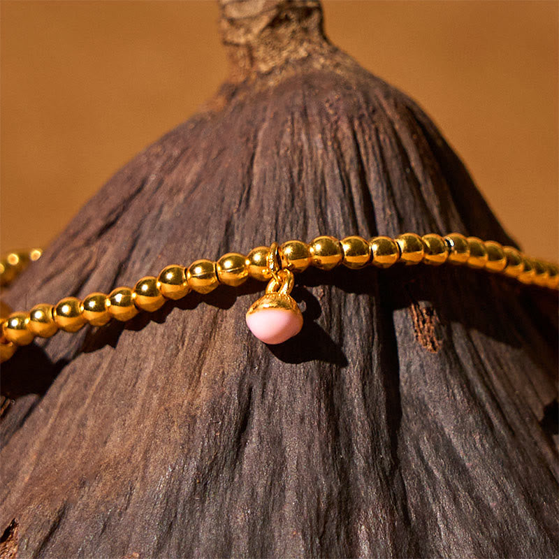 Buddha Stones Copper Brass Plated 24k Gold Beads Gourd Wealth Bracelet - image 2