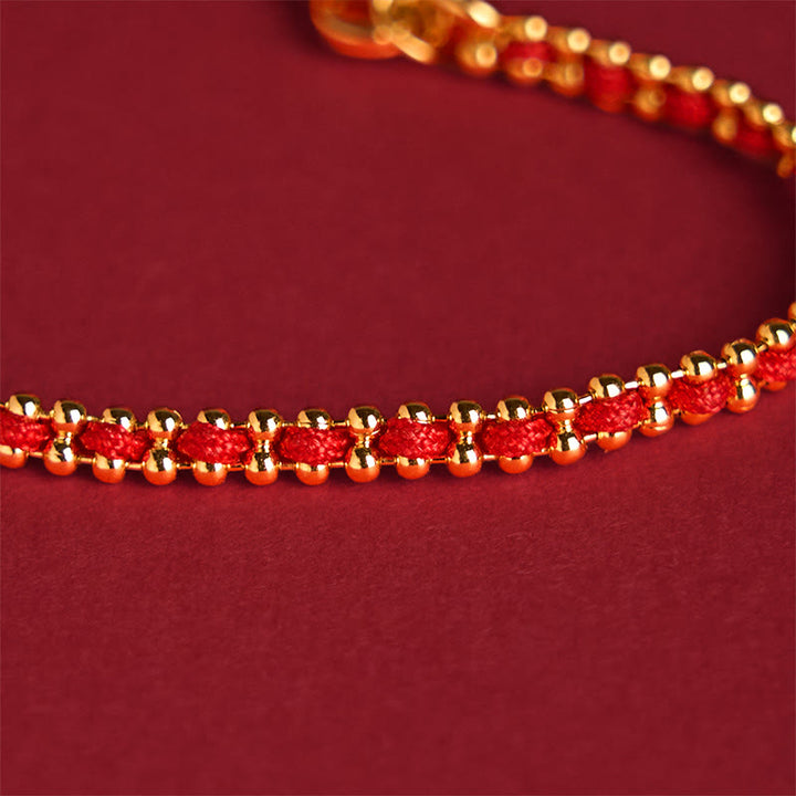 FREE Today: Wealth and Strength Red String Copper Brass Gourd Bracelet - image 4