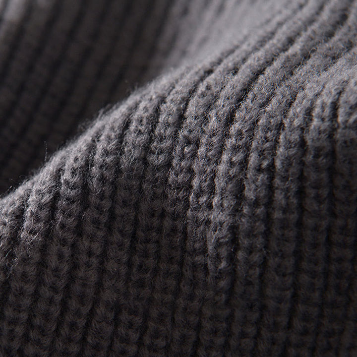 Buddha Stones Winter Solid Color Zipper Knit Cardigan Men's Long Sleeve Cotton Jacket With Pockets - image 8