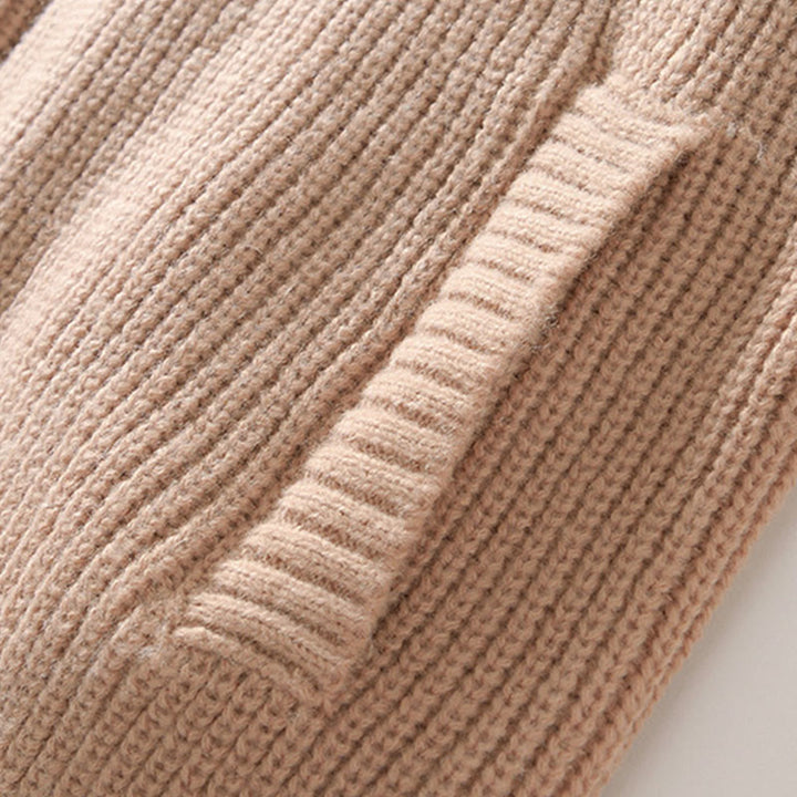 Buddha Stones Winter Solid Color Zipper Knit Cardigan Men's Long Sleeve Cotton Jacket With Pockets - image 16