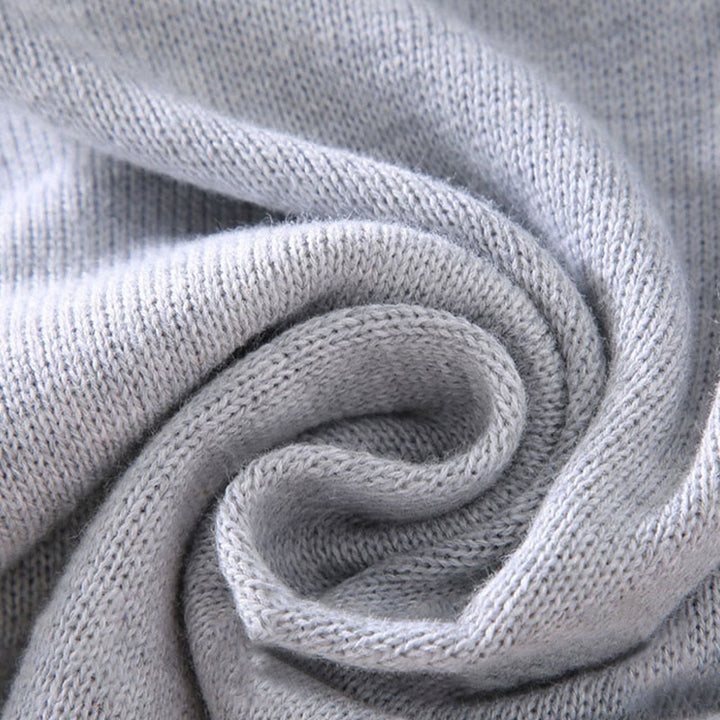 Buddha Stones Ribbed Solid Color Hem Design Men's Mock Neck Long Sleeve Pure Cotton Sweater - image 8