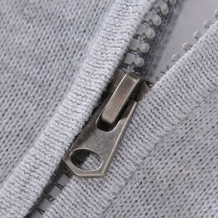 Buddha Stones Ribbed Solid Color Hem Design Men's Mock Neck Long Sleeve Pure Cotton Sweater - image 7