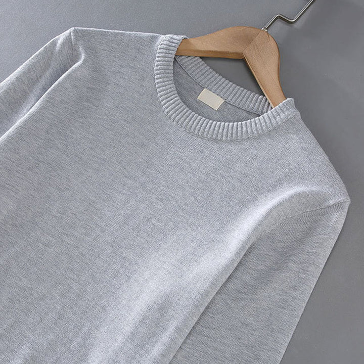 Buddha Stones Ribbed Design Pure Cotton Thermal Men's Crew Neck Long Sleeve Sweater - image 5