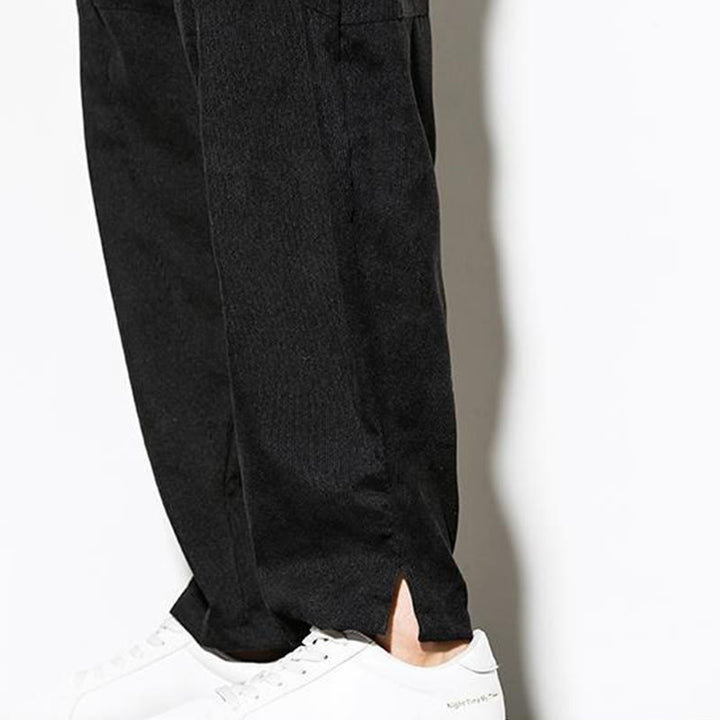Buddha Stones Fall Pure Color Men's Cotton Corduroy Tapered Pants With Pockets - image 21