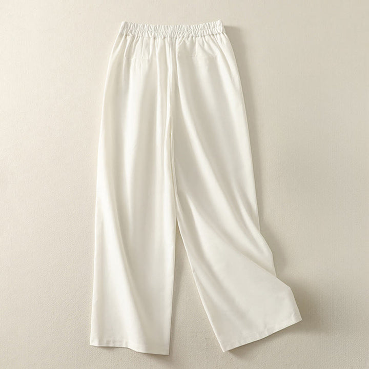 Buddha Stones Embroidery Pattern Polyester Women's Wide Leg Pants With Pockets - image 2