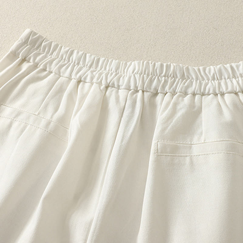 Buddha Stones Embroidery Pattern Polyester Women's Wide Leg Pants With Pockets - image 5