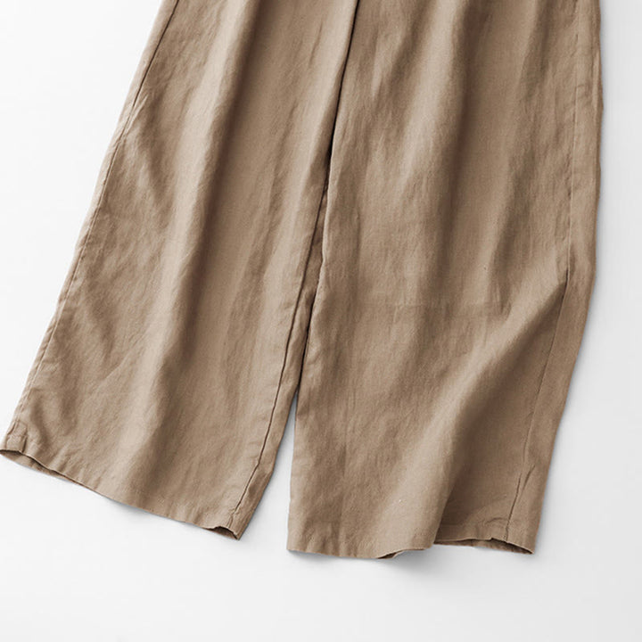 Buddha Stones Casual Solid Color Rope Women's Cotton Pants With Pockets - image 3