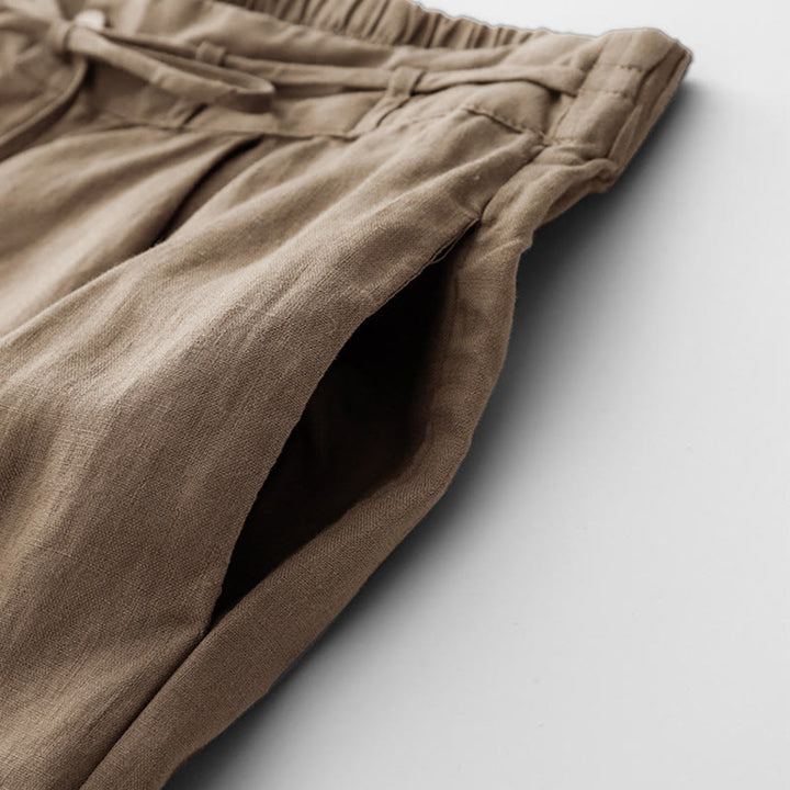 Buddha Stones Casual Solid Color Rope Women's Cotton Pants With Pockets - image 6