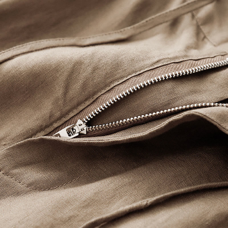 Buddha Stones Casual Solid Color Rope Women's Cotton Pants With Pockets - image 5