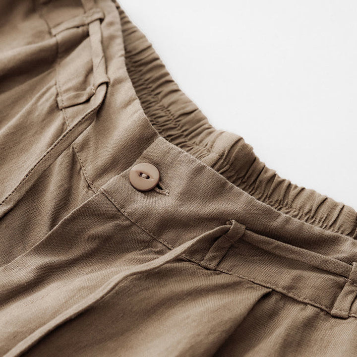 Buddha Stones Casual Solid Color Rope Women's Cotton Pants With Pockets - image 2