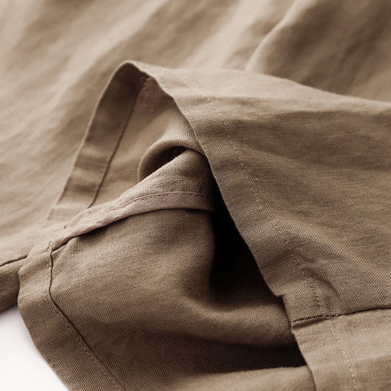 Buddha Stones Casual Solid Color Rope Women's Cotton Pants With Pockets - image 4