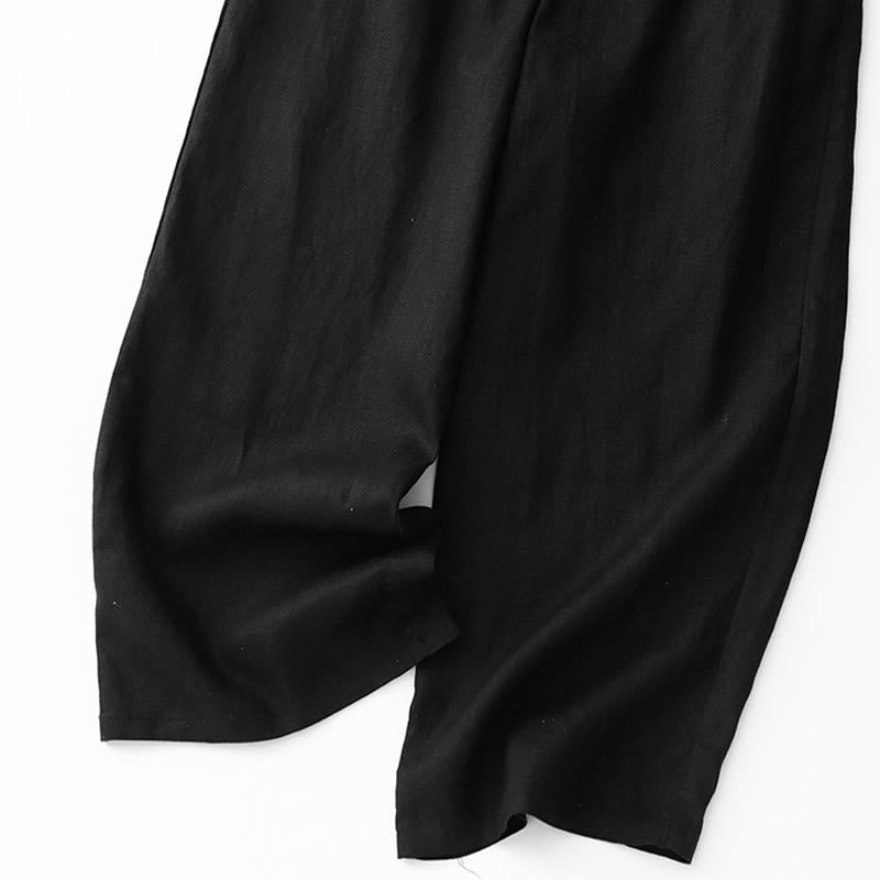 Buddha Stones Casual Solid Color Rope Women's Cotton Pants With Pockets - image 12