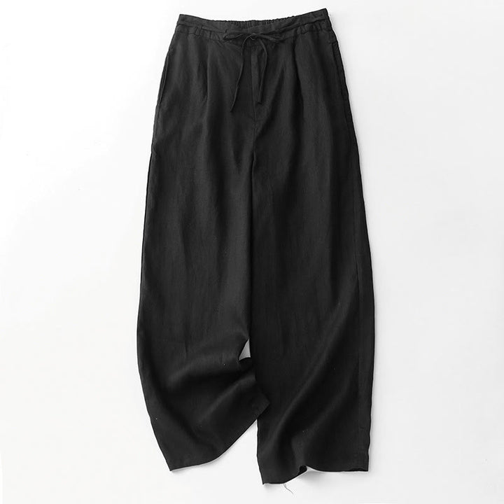 Buddha Stones Casual Solid Color Rope Women's Cotton Pants With Pockets - Black - US8-10，UK/AU12-14，EU40-42 (2XL) - image 8