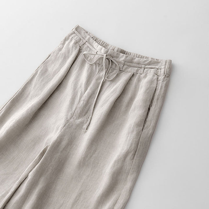 Buddha Stones Casual Solid Color Rope Women's Cotton Pants With Pockets - image 17