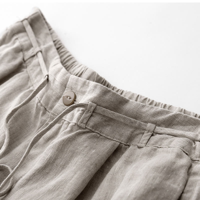 Buddha Stones Casual Solid Color Rope Women's Cotton Pants With Pockets - image 19