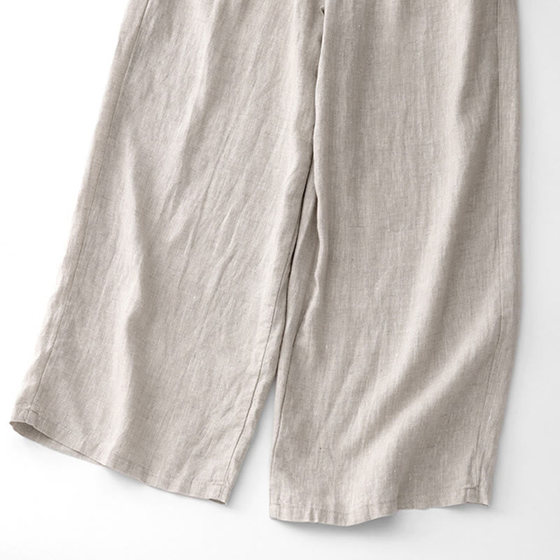 Buddha Stones Casual Solid Color Rope Women's Cotton Pants With Pockets - image 22