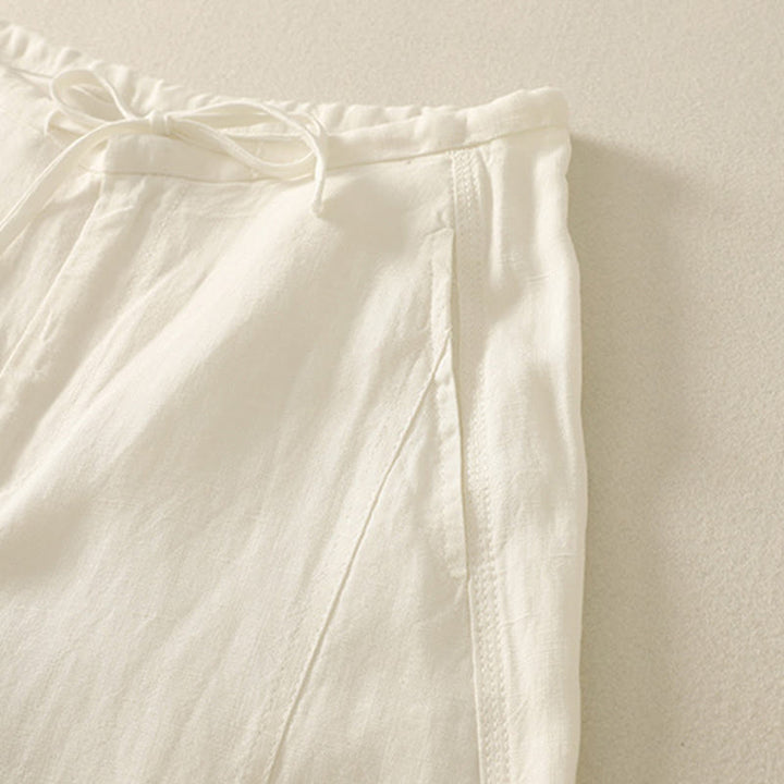 Buddha Stones Casual Plain Rope Women's Cotton Pants With Pockets - image 6