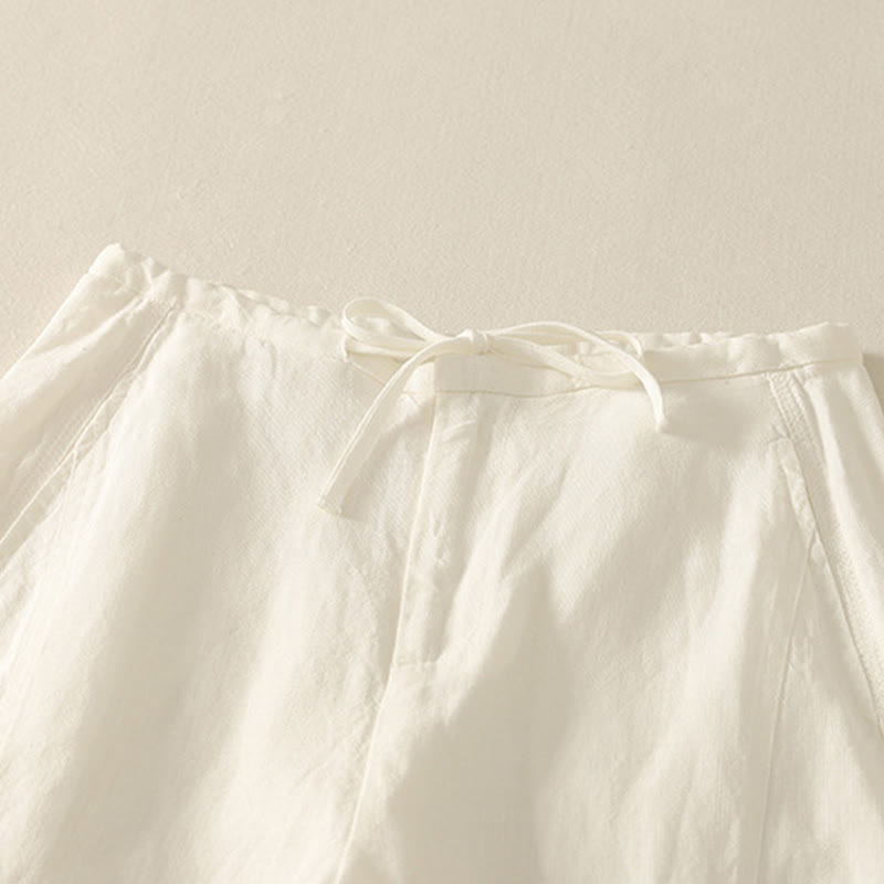 Buddha Stones Casual Plain Rope Women's Cotton Pants With Pockets - image 7