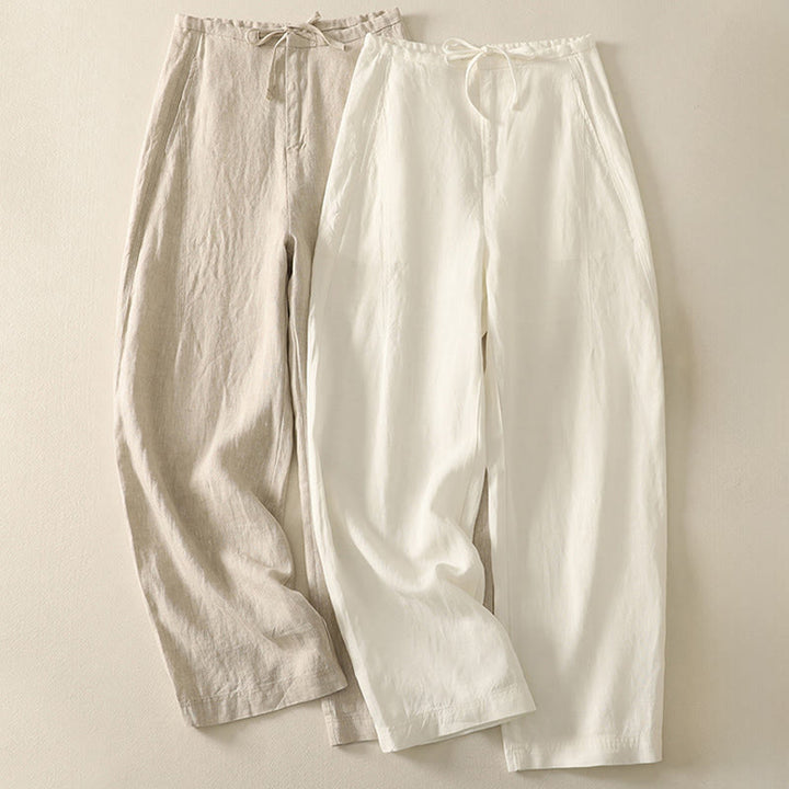 Buddha Stones Casual Plain Rope Women's Cotton Pants With Pockets - image 13
