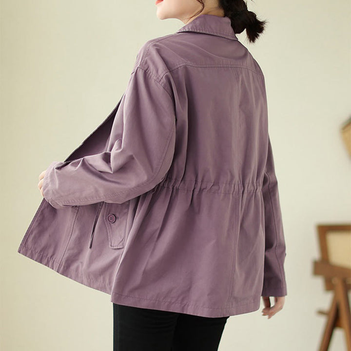 Buddha Stones Women's Long Sleeve Button Cotton Jacket - image 5