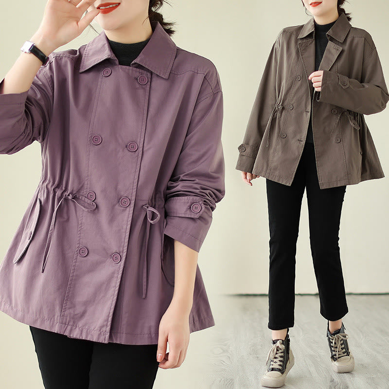 Buddha Stones Women's Long Sleeve Button Cotton Jacket - image 18