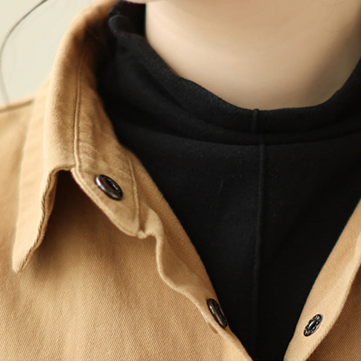 Buddha Stones Women's Long Sleeve Button Cotton Jacket With Pockets - image 11