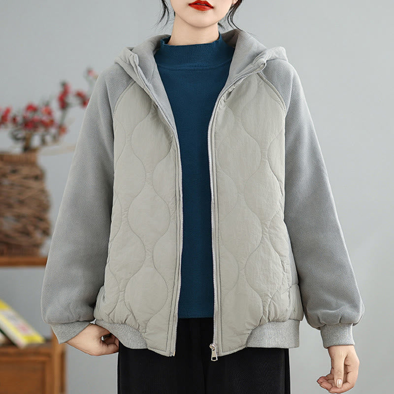 Buddha Stones Women's Long Sleevethickened Warm Hood Cotton Jacket With Pockets - DarkGray - US14，UK/AU18，EU46 (2XL) - image 9