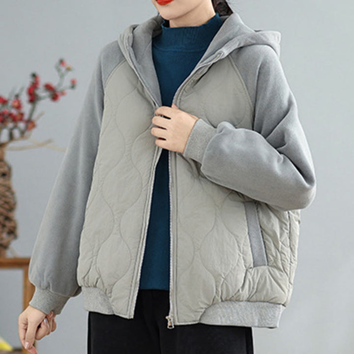 Buddha Stones Women's Long Sleevethickened Warm Hood Cotton Jacket With Pockets - image 13
