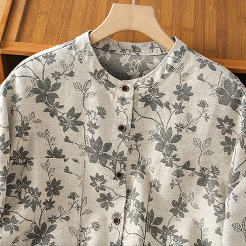 Buddha Stones Casual Printed Pattern Women's Long Sleeve Polyester Shirt - image 2