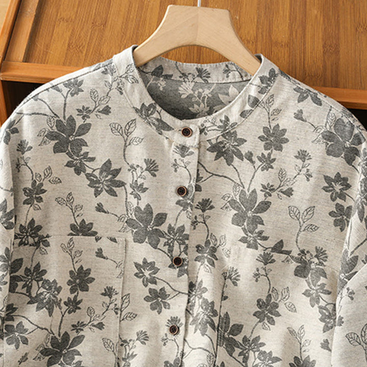 Buddha Stones Casual Printed Pattern Women's Long Sleeve Polyester Shirt - image 2