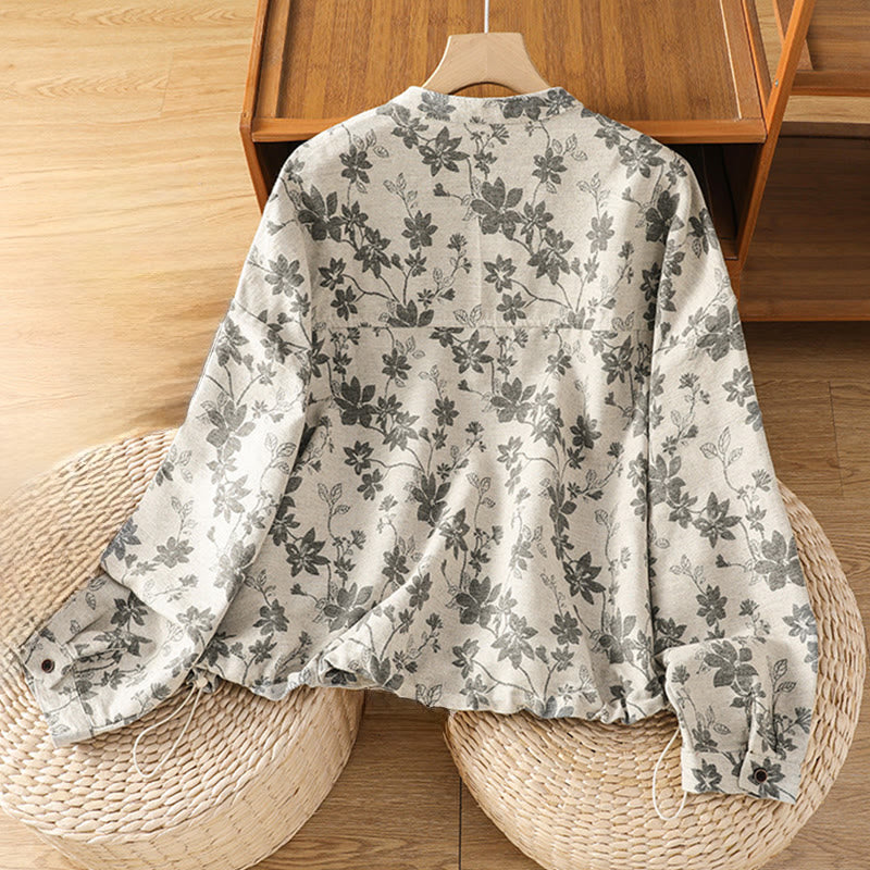Buddha Stones Casual Printed Pattern Women's Long Sleeve Polyester Shirt - image 1