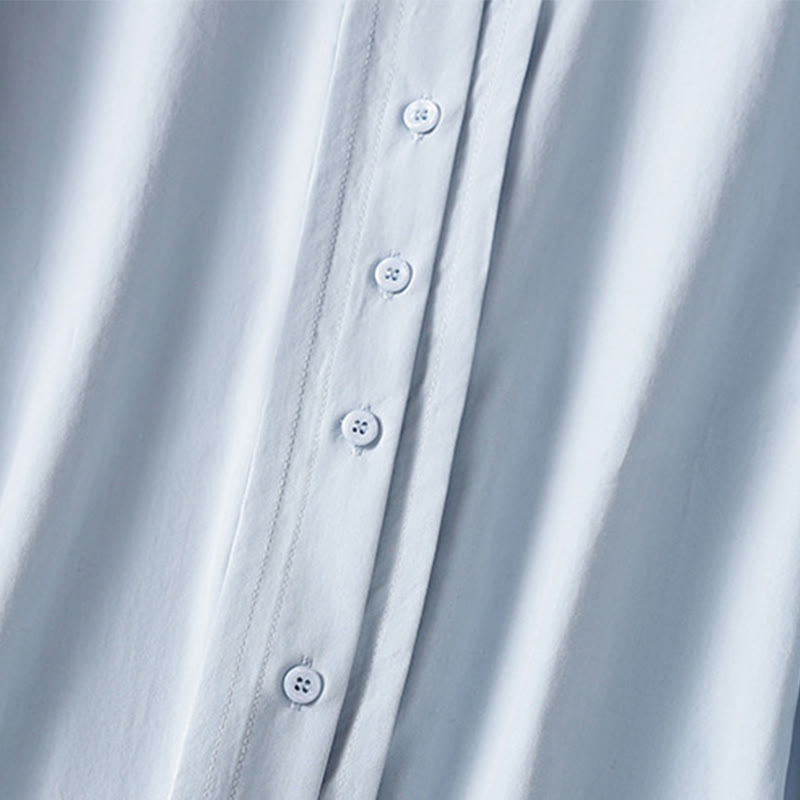 Buddha Stones Casual Women's Long Sleeve Lace Lapel Cotton Shirt - image 6