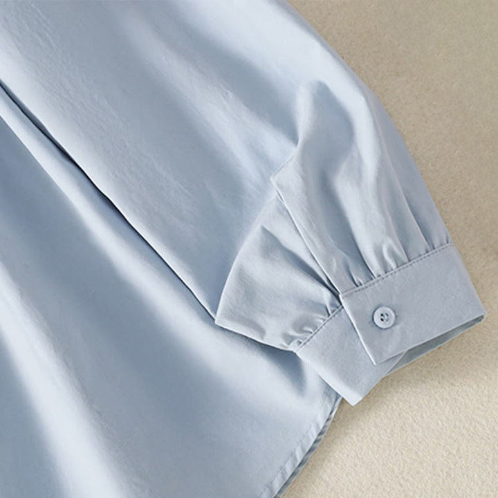 Buddha Stones Casual Women's Long Sleeve Lace Lapel Cotton Shirt - image 7