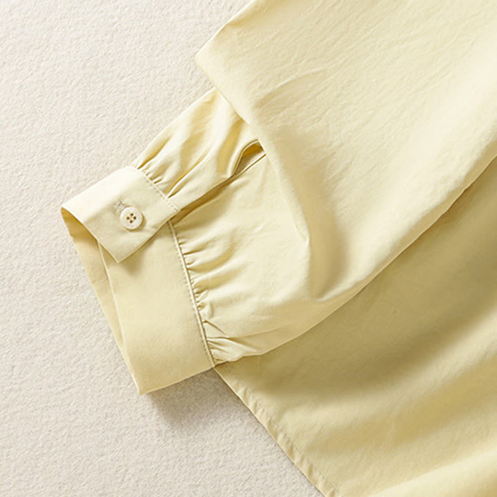 Buddha Stones Casual Women's Long Sleeve Lace Lapel Cotton Shirt - image 15