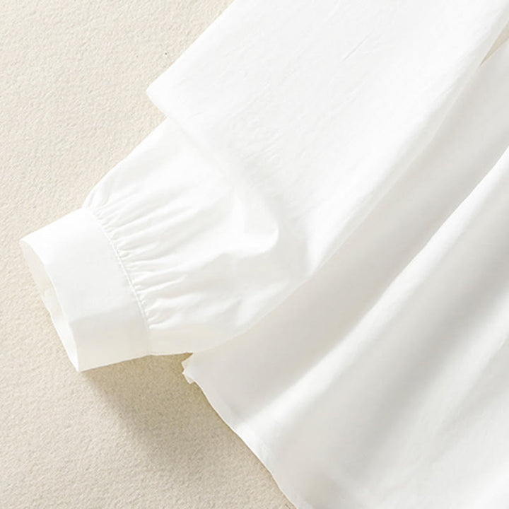 Buddha Stones Casual Women's Long Sleeve Lace Lapel Cotton Shirt - image 24