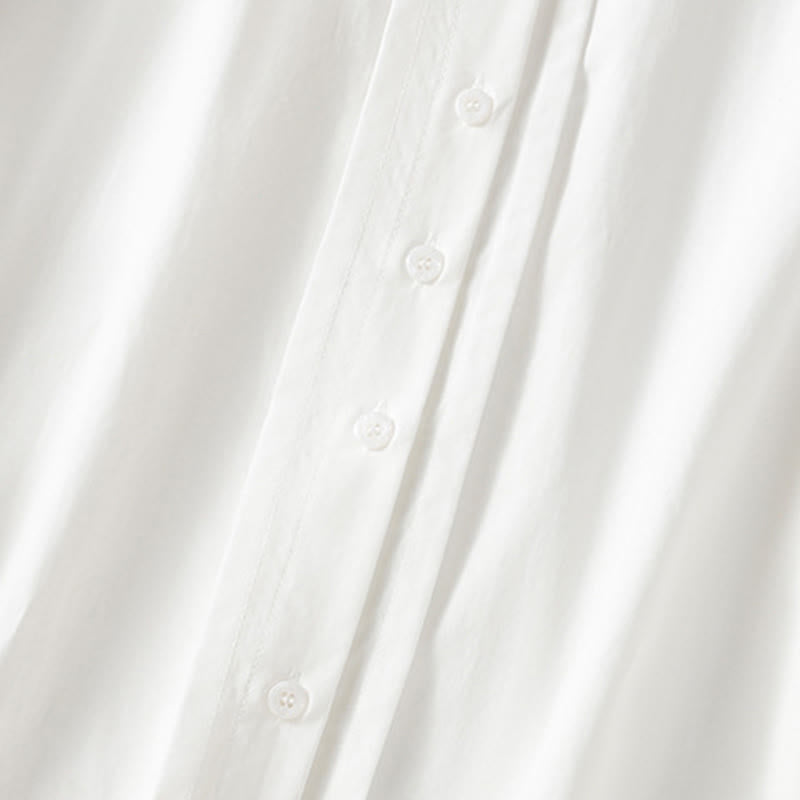 Buddha Stones Casual Women's Long Sleeve Lace Lapel Cotton Shirt - image 22