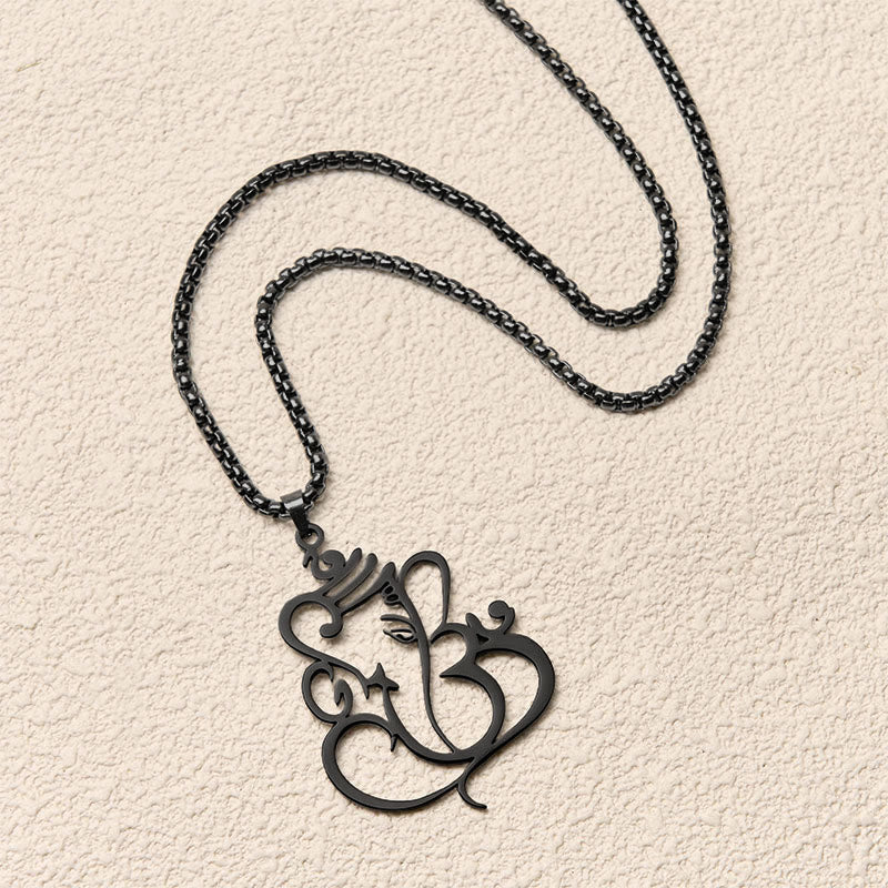 Buddha Stones Ganesh Elephant Stainless Steel Protection Necklace Pendant - image 17