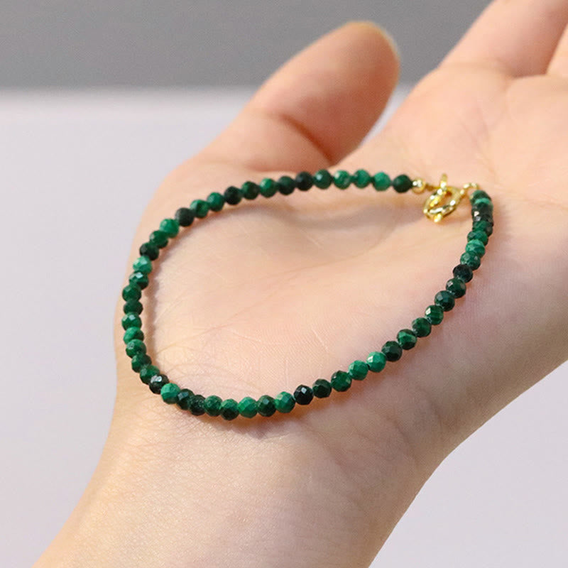 Buddha Stones 3mm Natural Malachite Ultra-thin Beads Anti-anxiety Bracelet - image 3