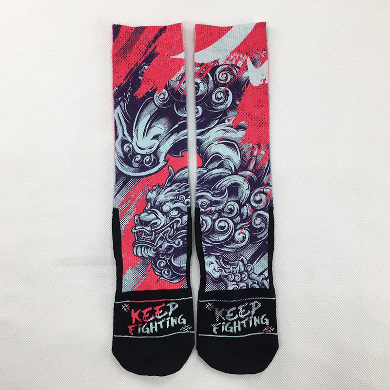 Buddha Stones "Go with the Flow" Casual PiXiu Micro Crew Men's Socks Includes Gift Message Card - image 2
